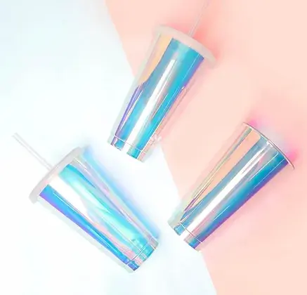 Holographic tumbler  - personalised gifts - Anita's Craft Shop