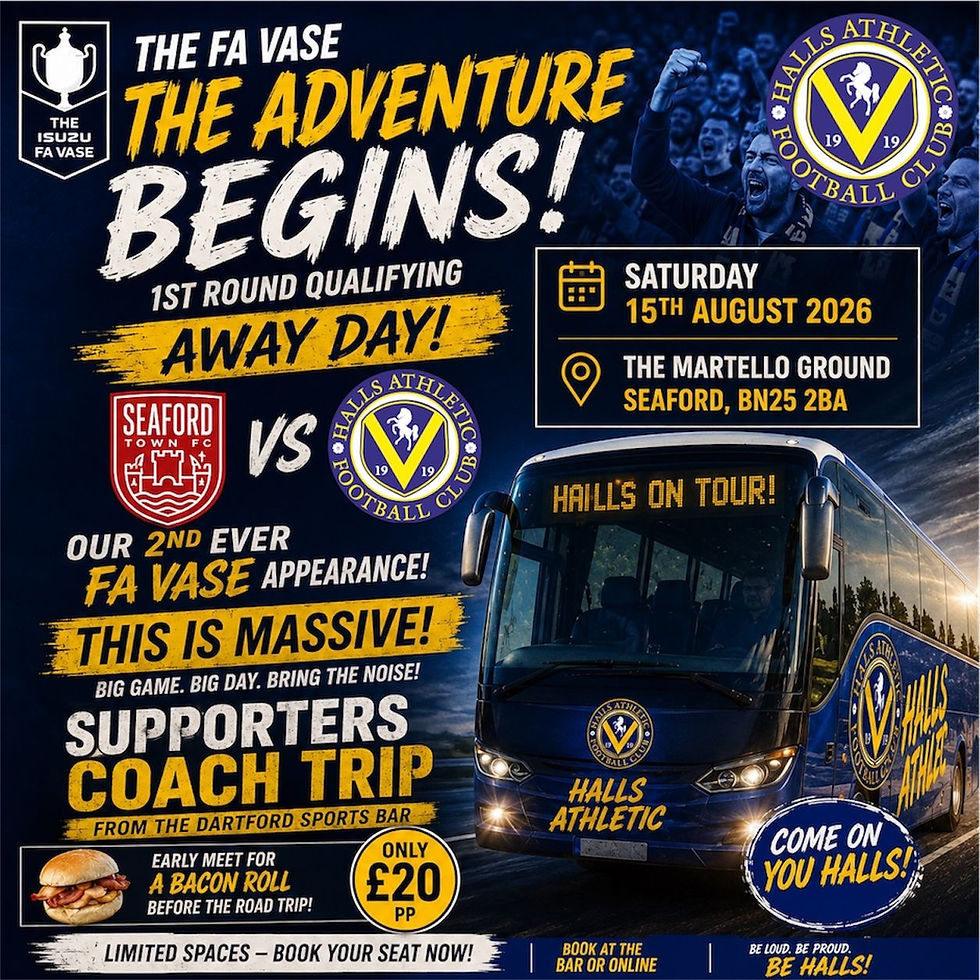 Halls v Seaford AWAY COACH TRAVEL