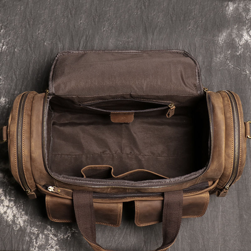Thumbnail: Heritage Leather Weekender Duffel – Premium Edition