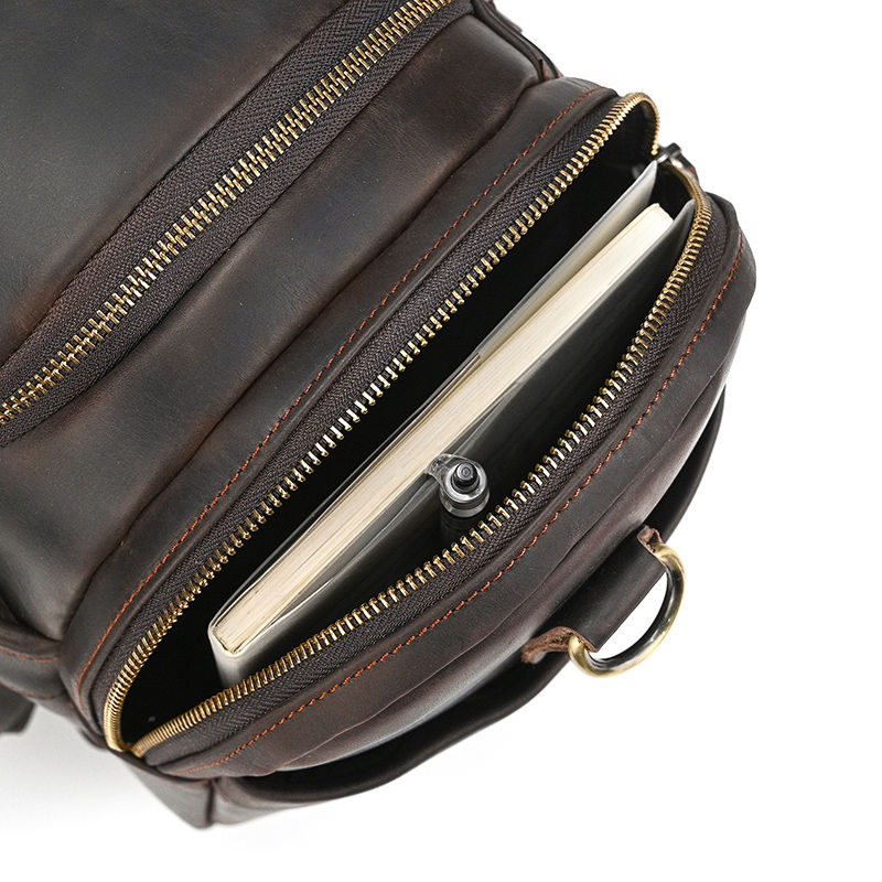 Thumbnail: Top view of Black Heritage Leather Weekender Duffel – Premium Edition