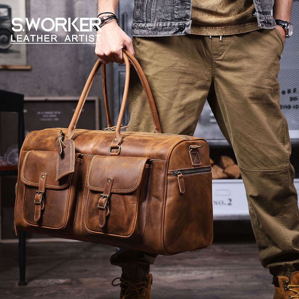Thumbnail: Vintage Leather Travel Duffel – Premium Edition