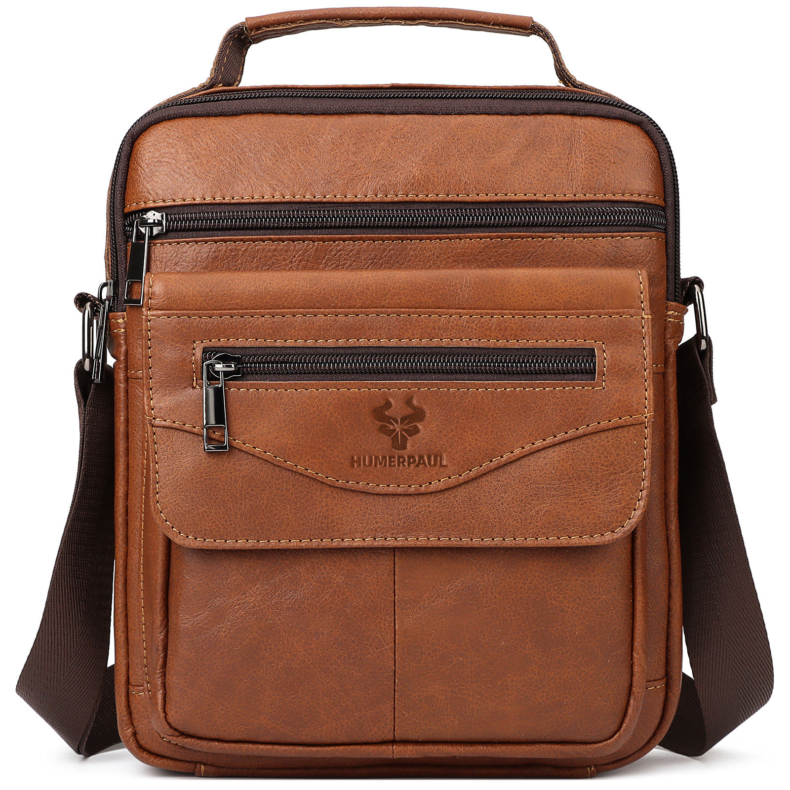 Men's Compact Leather Messenger Bag