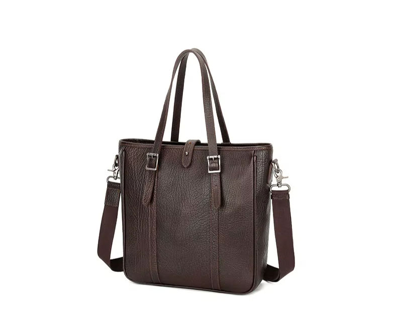 Thumbnail: Dark Brown Heritage Leather Tote Bag – Premium Edition front view.