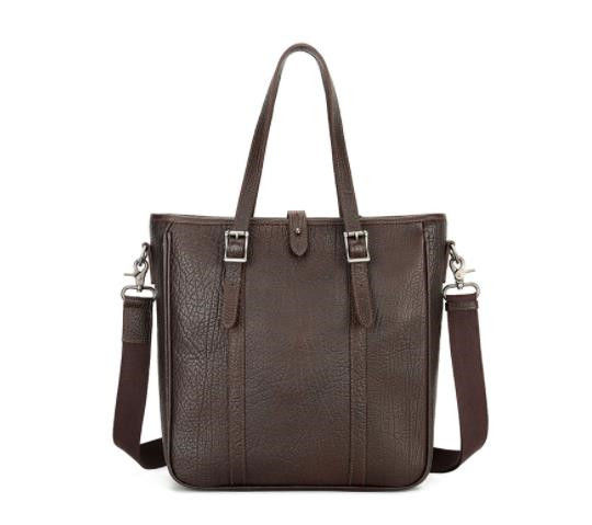 Thumbnail: Dark Brown Heritage Leather Tote Bag – Premium Edition front view.