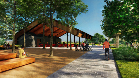 Rendering of pavilion structure