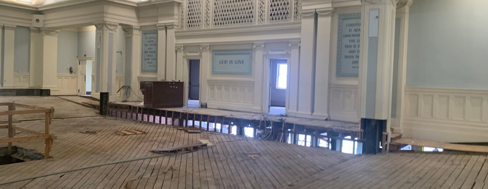 Interior perspective of current church building
