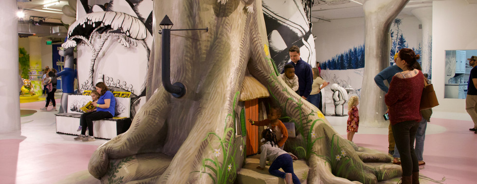 Children playing on tree structure