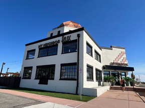 Wide shot of My Neighbor Felix restaurant exterior and entrance