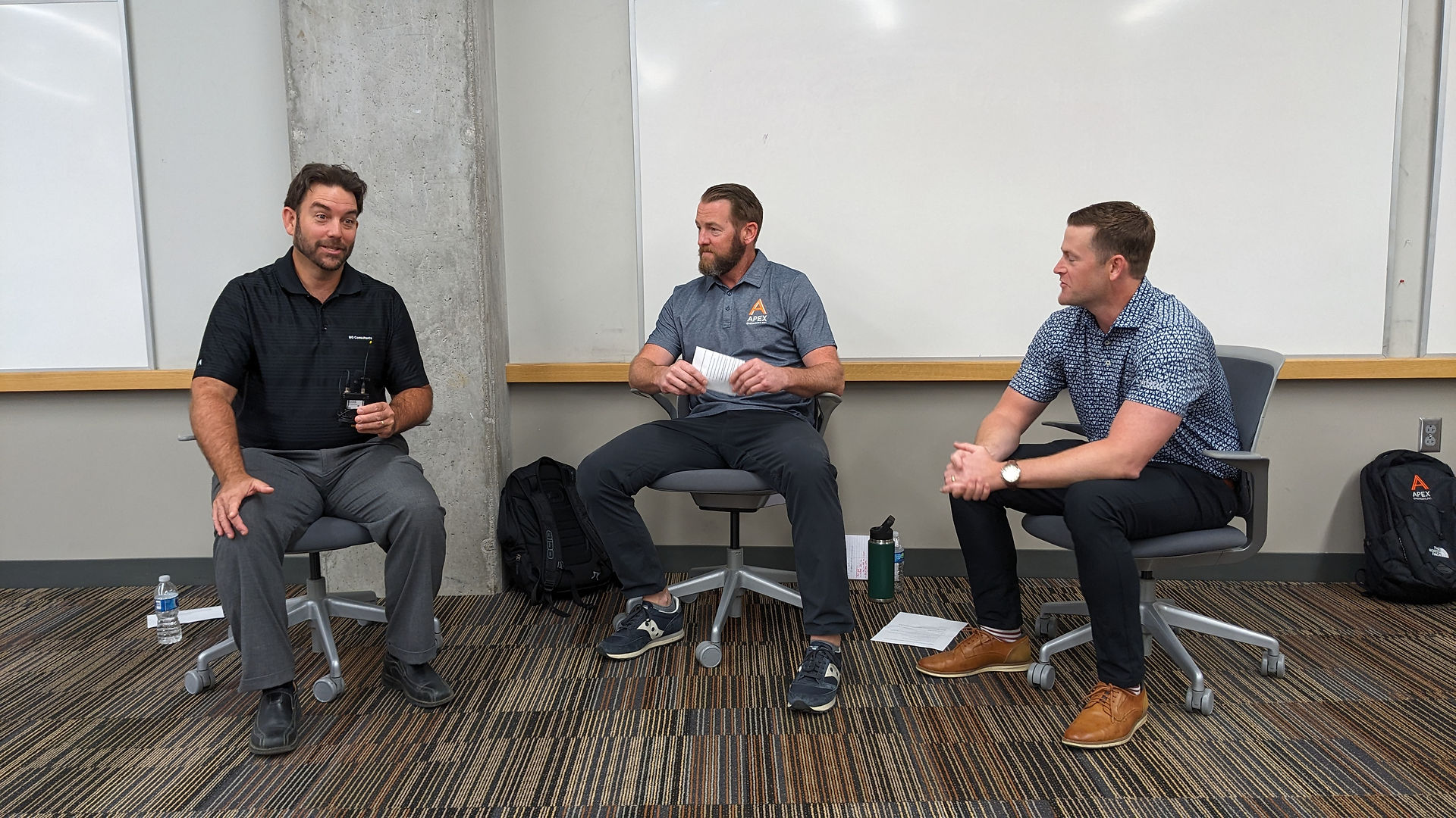 Bryce sitting on panel for KU class