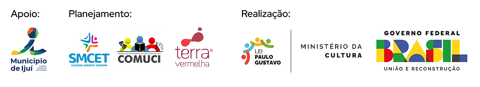 Faixa com logotipos dos apoiadores, planejadores e realizadores do projeto