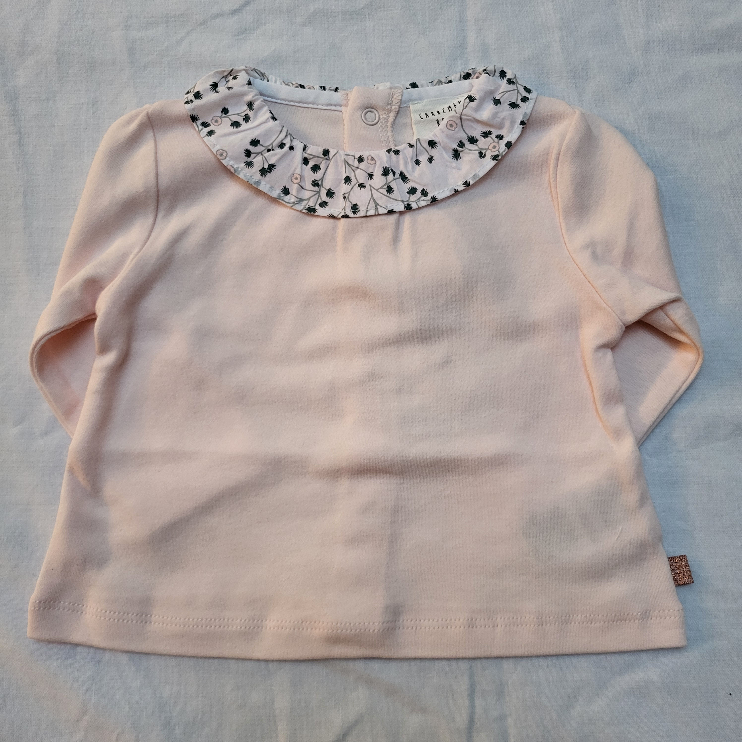 Pink Floral Collar Top
