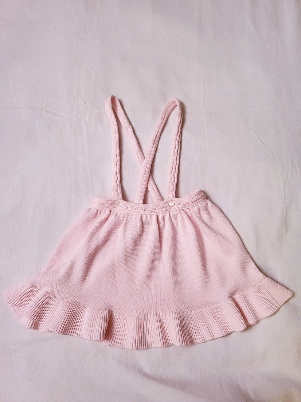 Thumbnail: Blouse and Knitted Skirt Dungaree Set