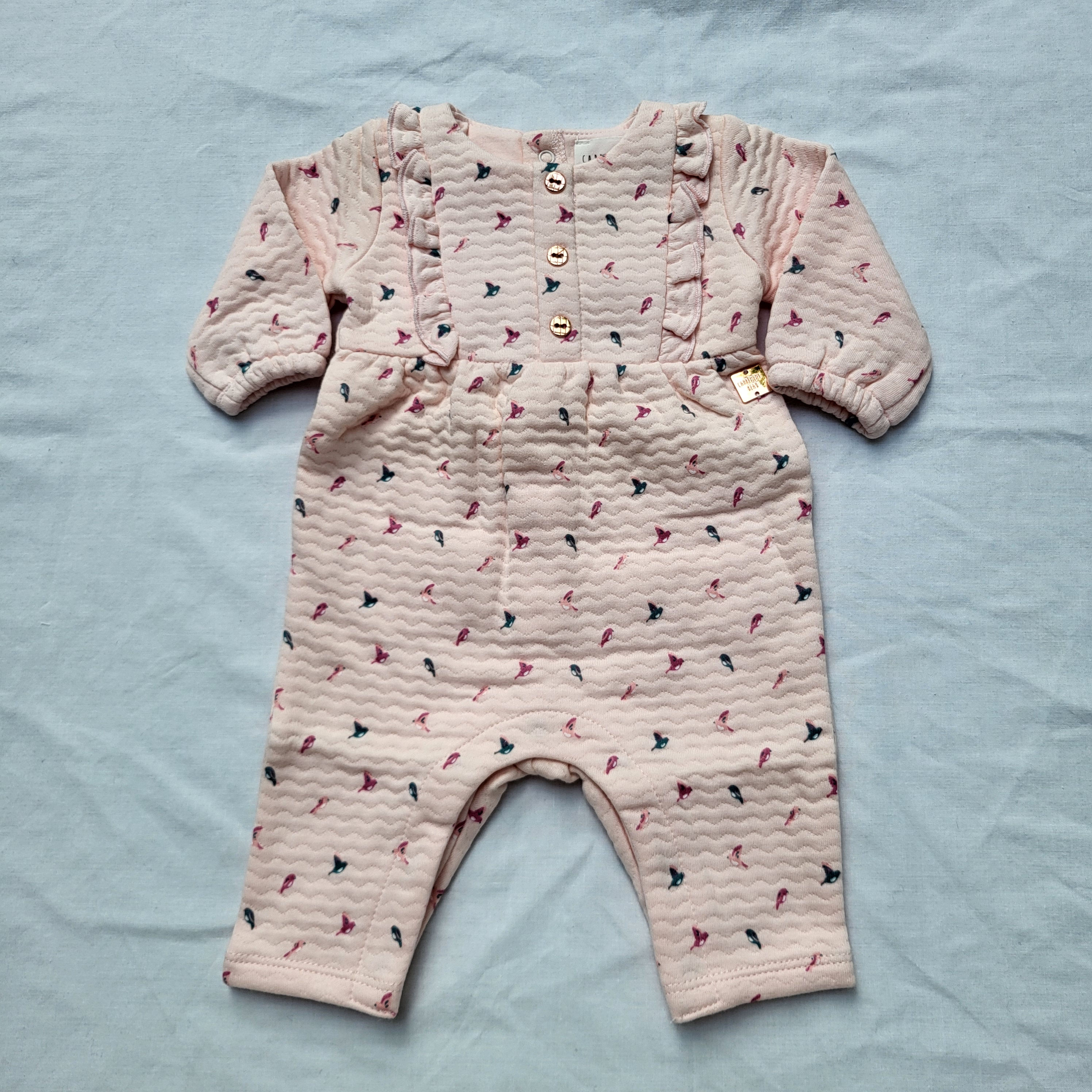 Little Birds Quilted Ruffle Romper