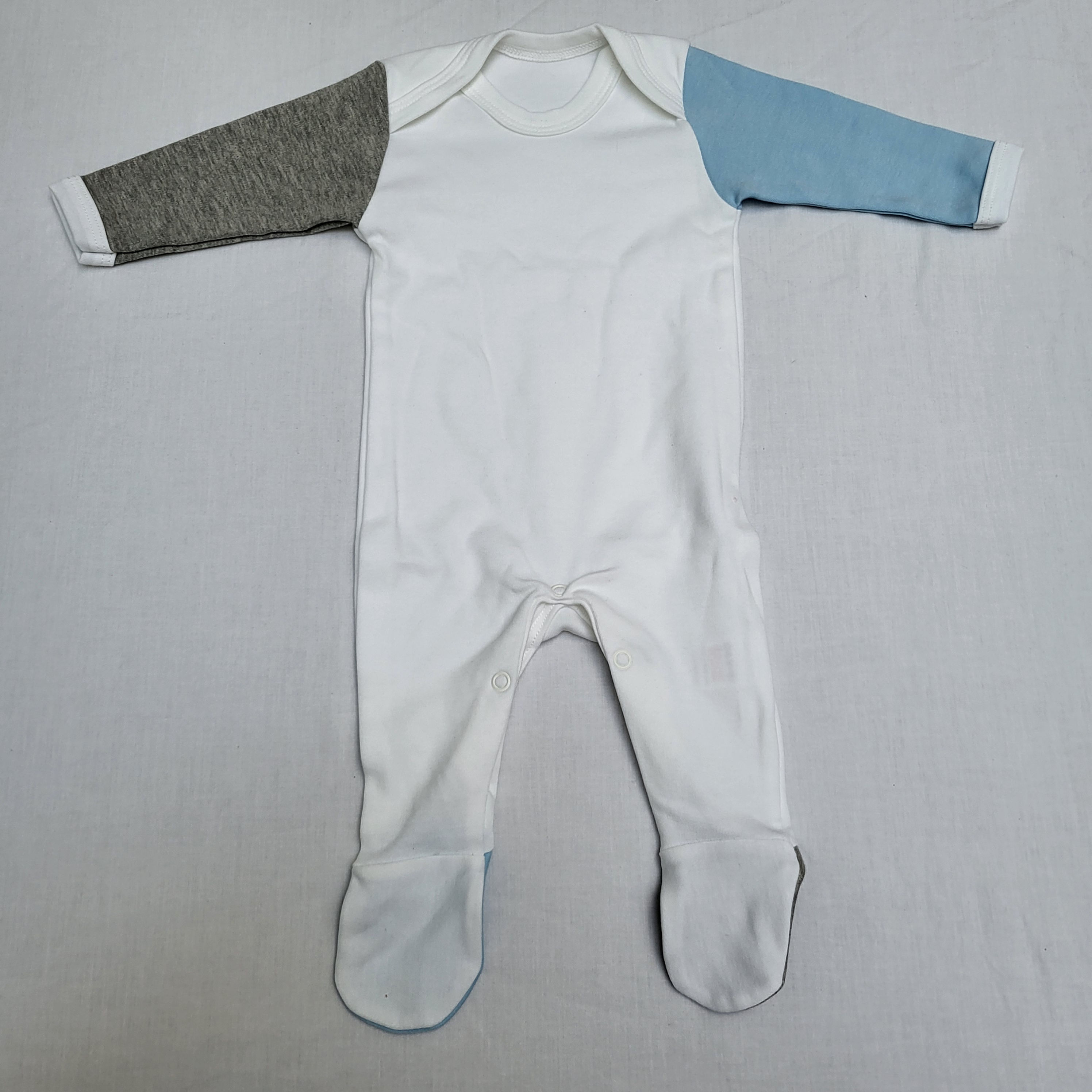Colourblock Grey/Colour Babygrow