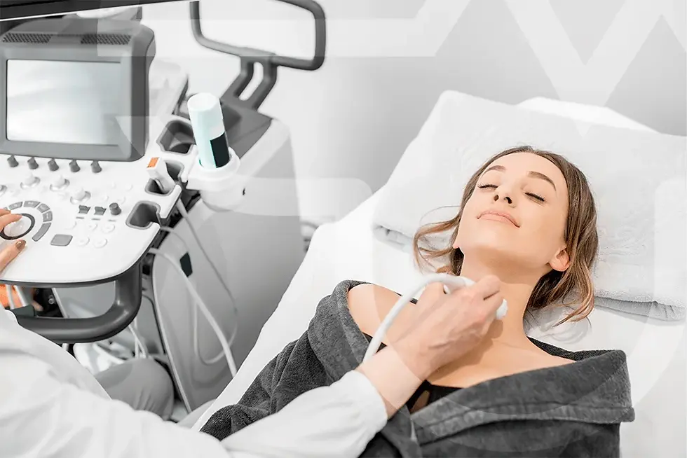 Exame de ultrassom da tireoide