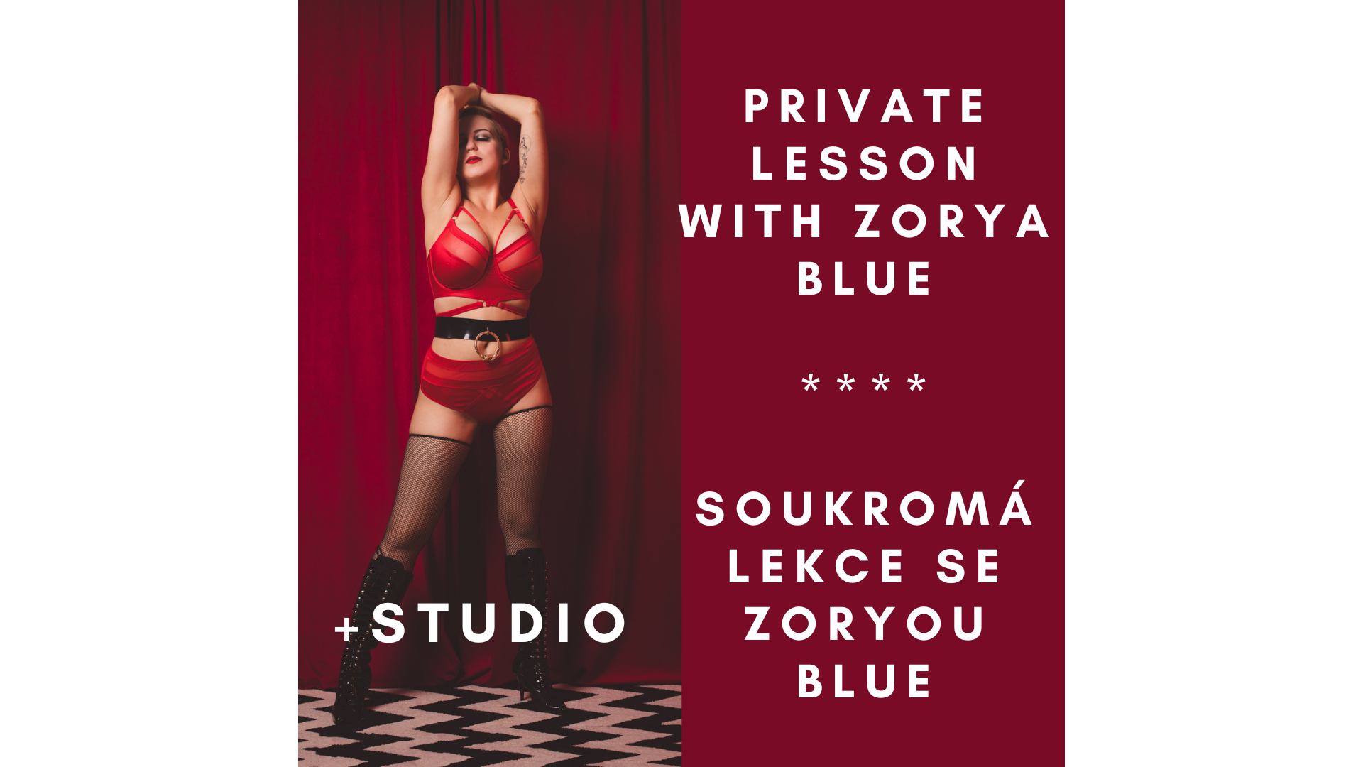 Soukromá lekce se Zoryou Blue [CZ, ENG, PL] plus 60 min. sál