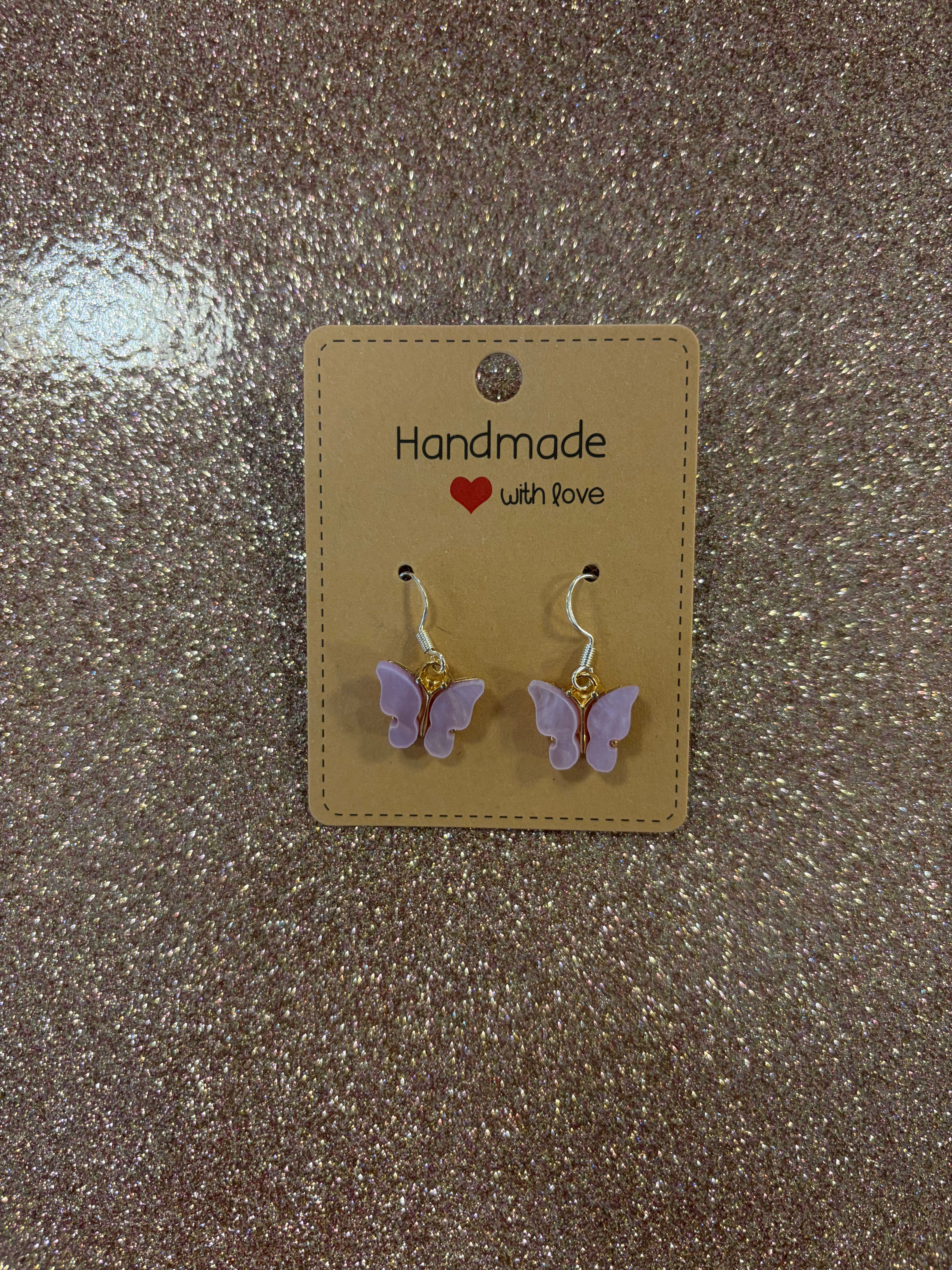 Pink Butterfly Earrings