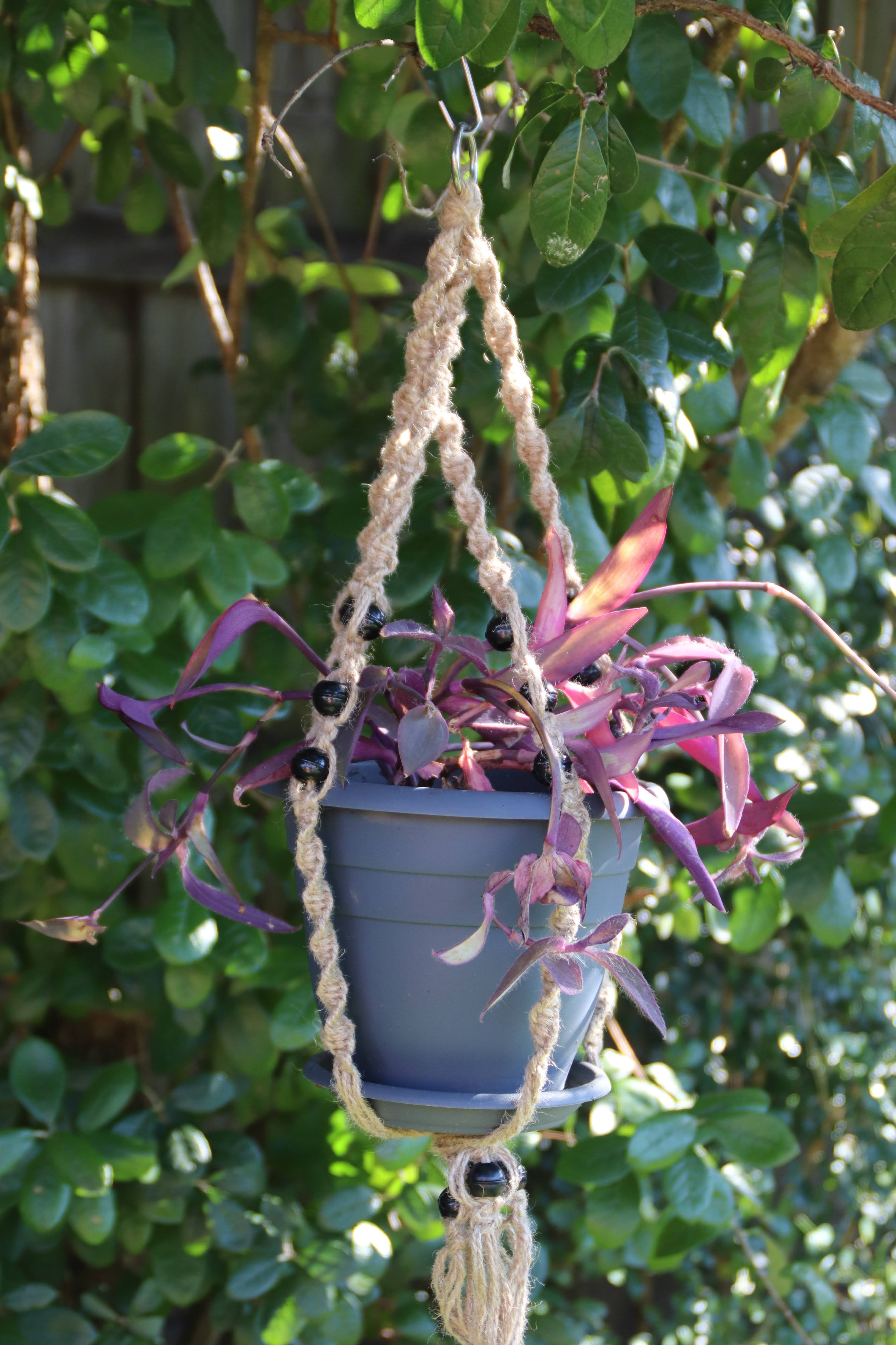 Macrame Beaded Plant Hanger