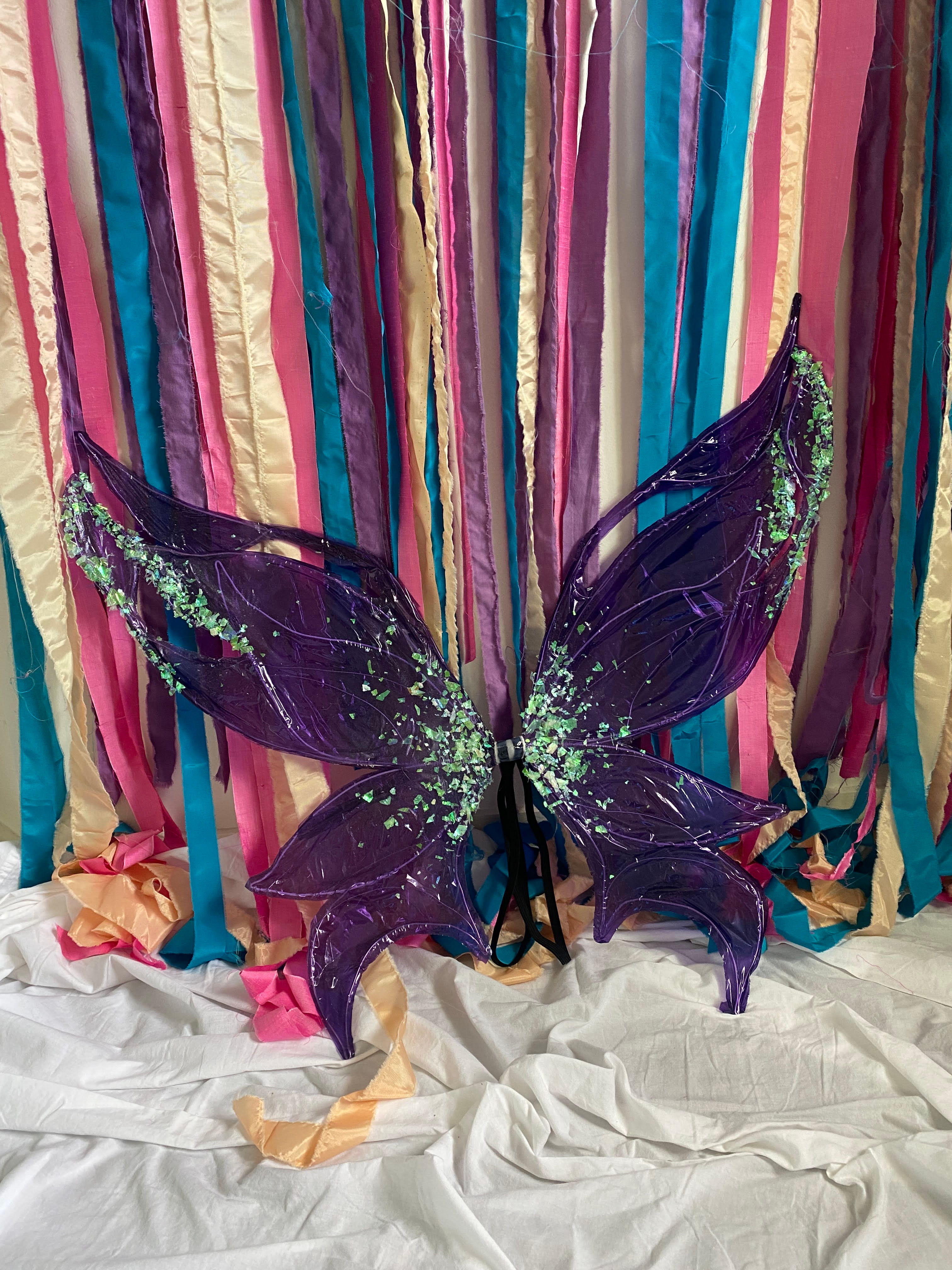 Purple Gothic Glitter Fairy Wings Costume