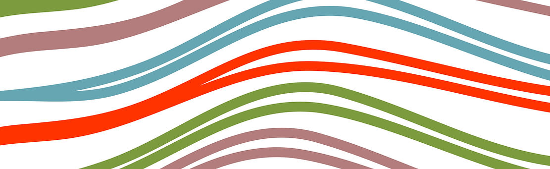 Weißer Hintergrund mit bunten Linien in rosa, blau, rot und grün