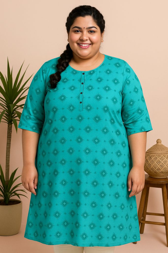 WOMENS PLUS A - LINE CASUAL KURTI