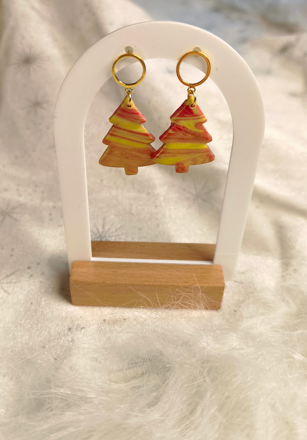 Miniature : Boucles d’oreilles "Sapin Flamme d’Hiver"