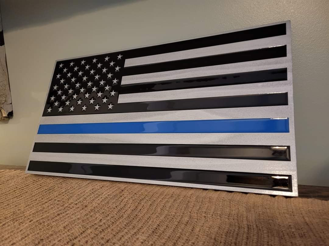 Engraved Wood and Epoxy Flags 