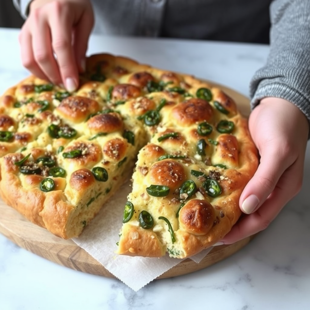Green Chile Cheddar Focaccia