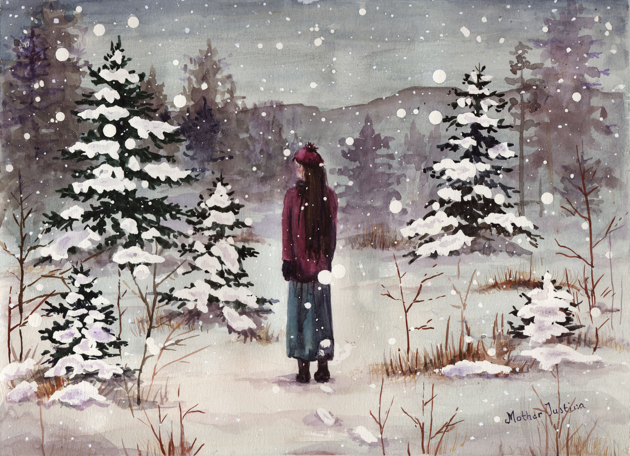 Winter Contemplation  8" x 10" Matted Print