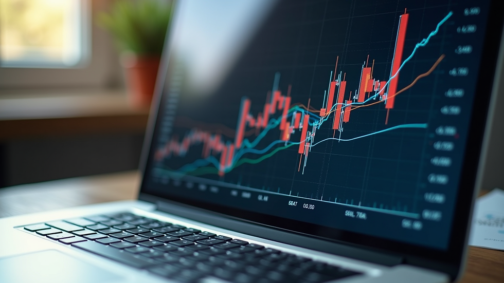 Close-up view of a portfolio diversification chart on a laptop screen