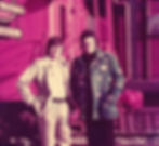 Tom Blake & Johnny Cash outside Victoria Station