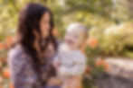 mama with babe and flowers