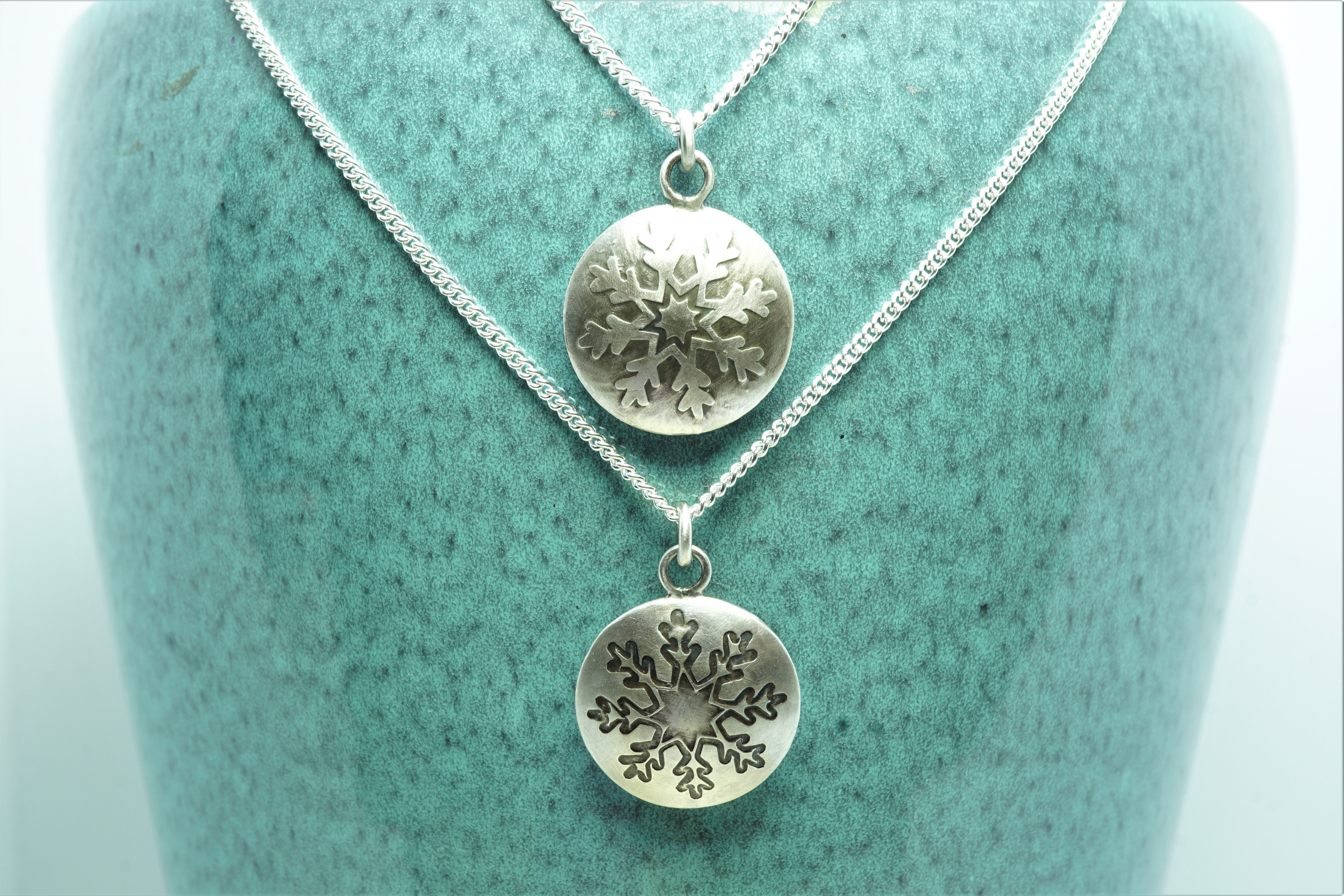 Domed snowflake pendant