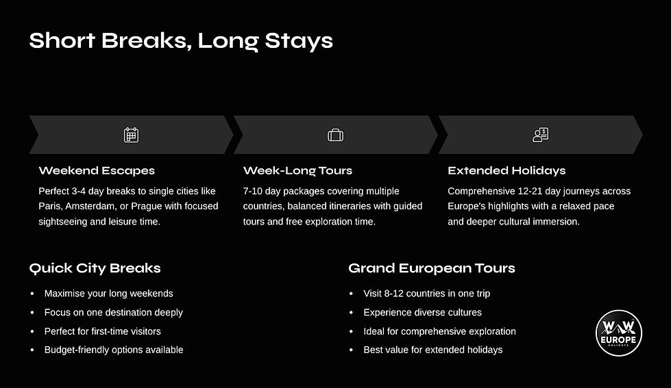 wow europe holidays short breaks, weeken