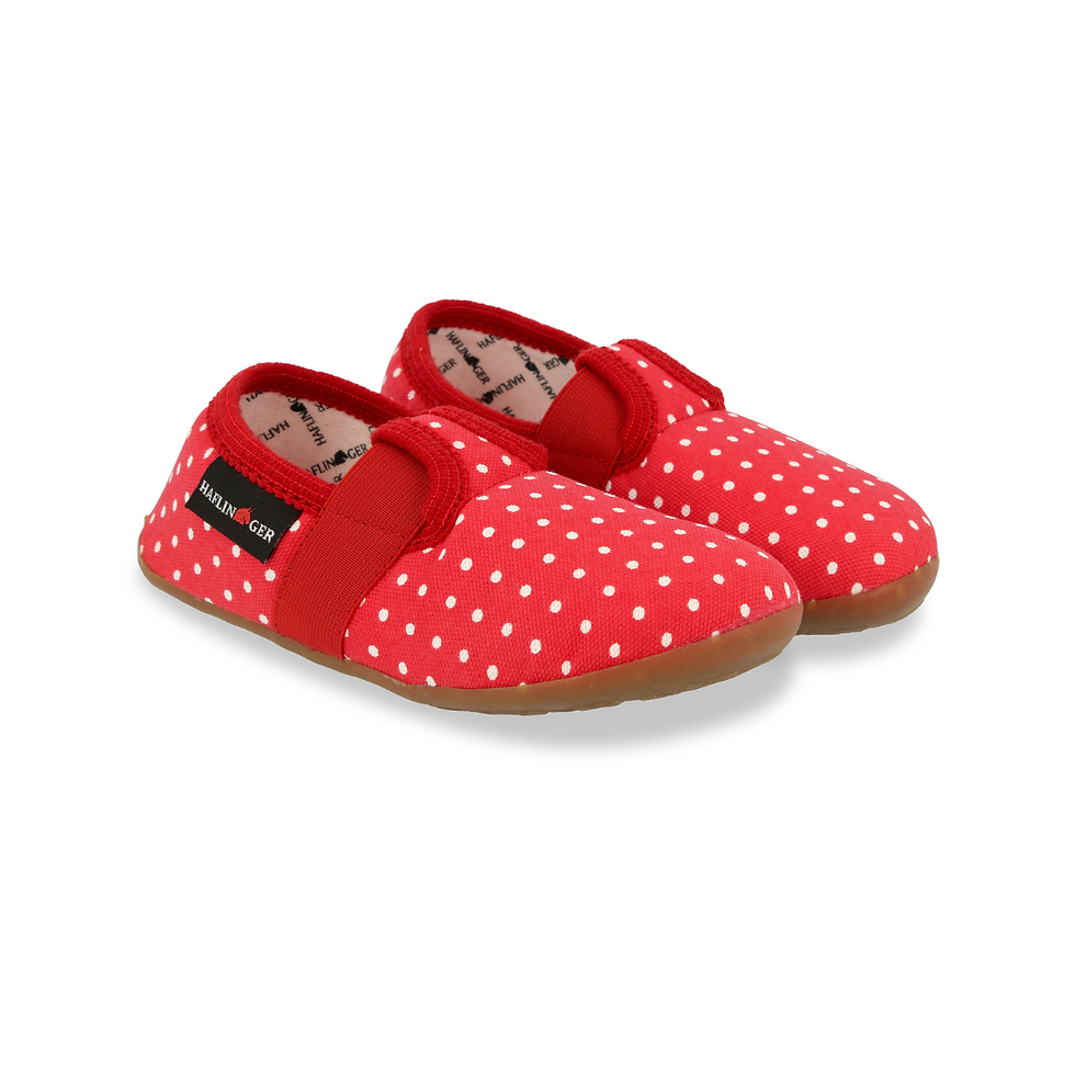 Haflinger Kinderhausschuh Everest Punkt Ziegelrot
