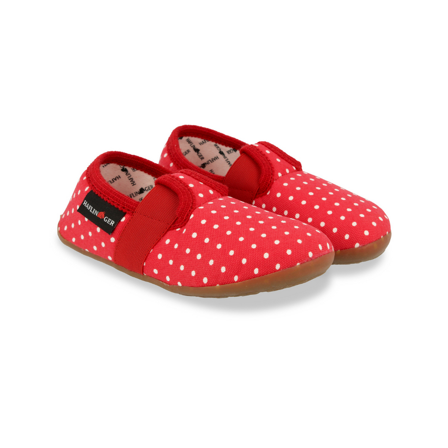 Haflinger Kinderhausschuh Everest Punkt Ziegelrot