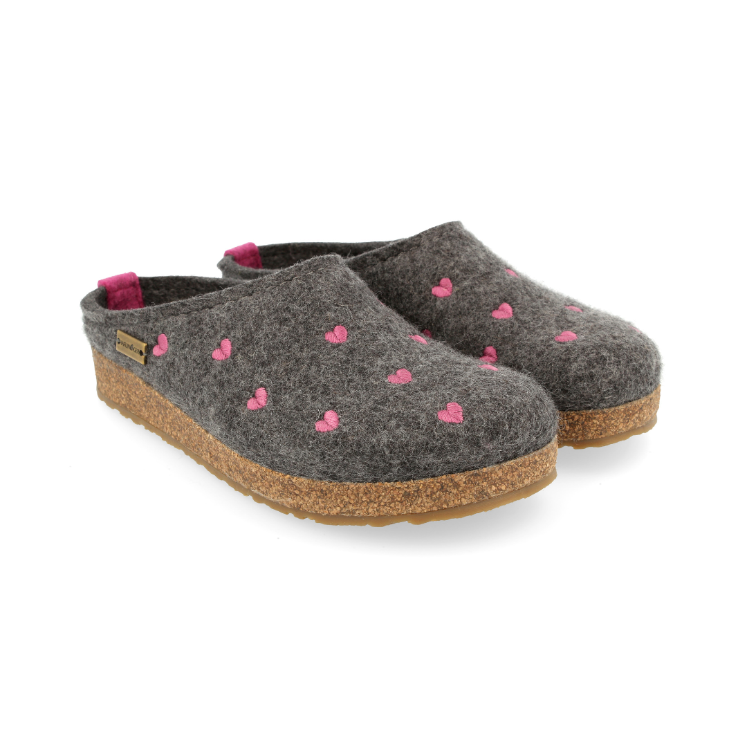 Haflinger Hausschuh Grizzly Cuoricini