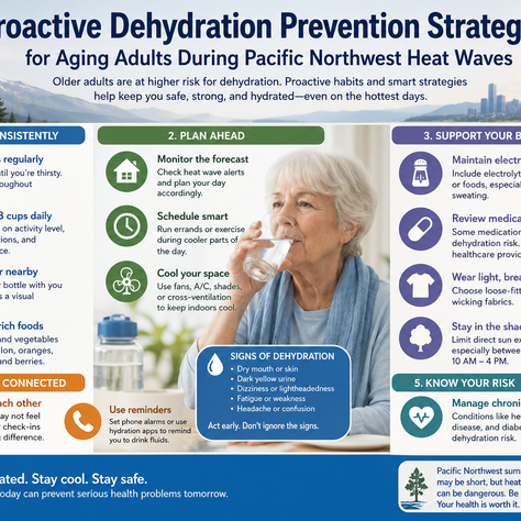Proactive Dehydration Prevention Strategies for Aging Adults During Pacific Northwest Heat Waves in the Portland Metro Area