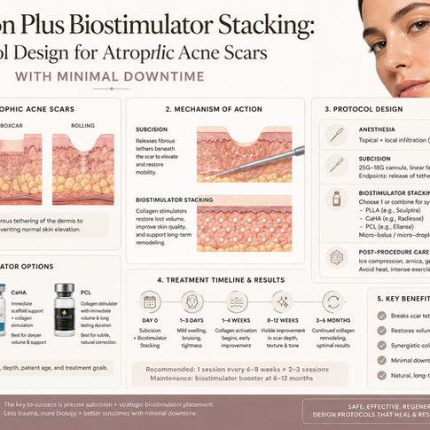 Subcision Plus Biostimulator Stacking: Protocol Design for Atrophic Acne Scars with Minimal Downtime in Salem