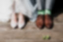 Bride and grooms feet on their wedding day