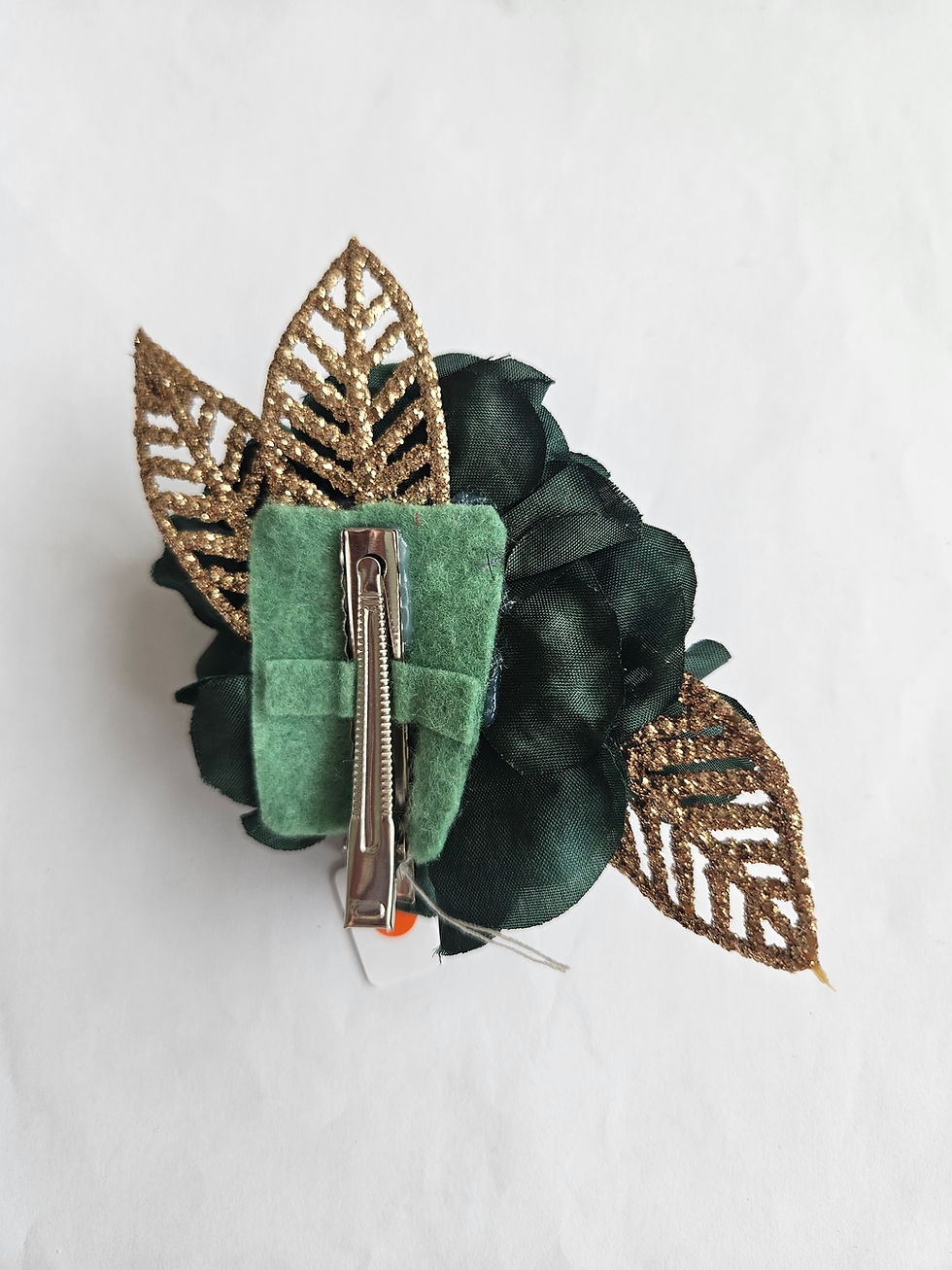 Thumbnail: Dark Green and Gold Hair Flower