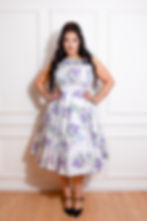Thumbnail: H&R Natasha White and Lilac Floral Swing Dress
