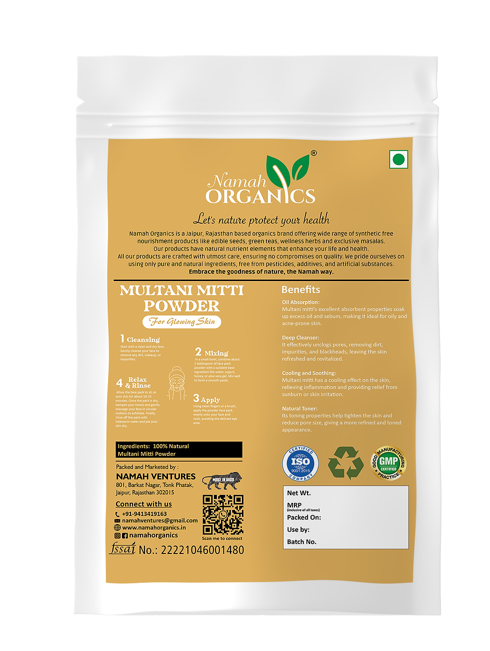 Thumbnail: Multani mitti Powder (organic and 100% natural )-100 grams