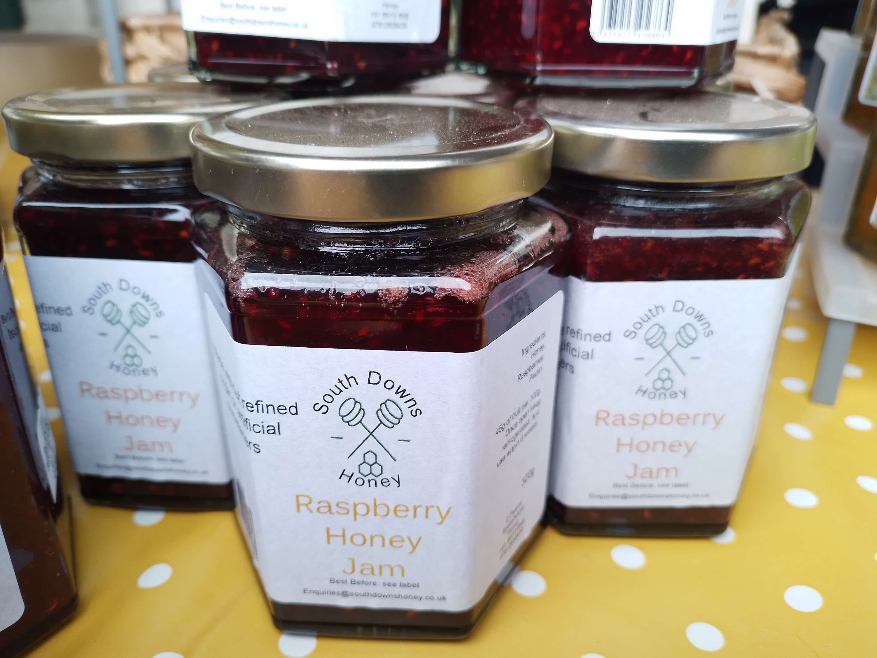 South Downs Honey, Homemade Raspberry honey Jam. 100% Pure.