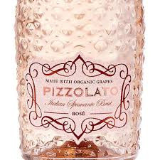 Dimple wine bottle of pink sparkling wine