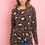 Thumbnail: Long Sleeve Round Neck Leopard Knot Top