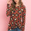 Thumbnail: Long Sleeve Round Neck Leopard Knot Top