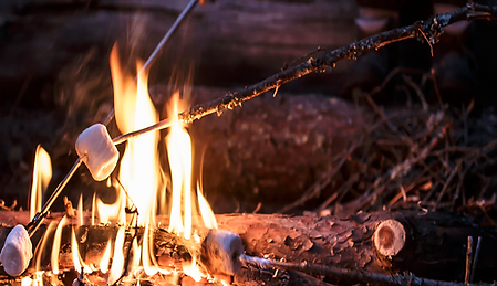 An evening campfire