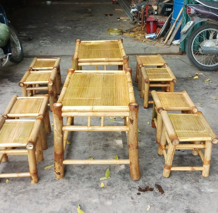 cho thuê bàn ghế tre