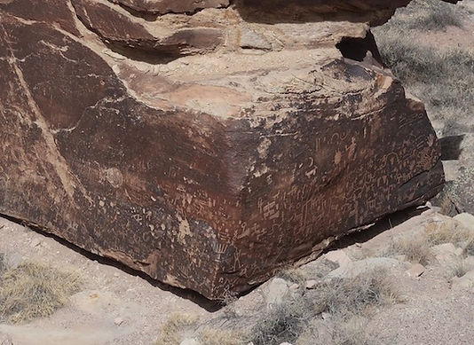 Newspaper Rock i Petrified Forest. www.drivingusa.dk